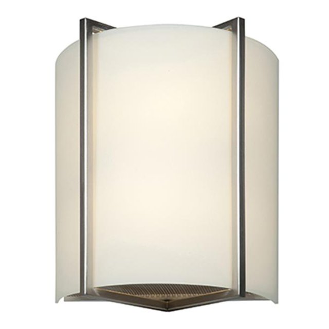 Access Lighting 20451LEDD-BS-OPL Vector Sconce 2 Light Wall Fixture - Brushed Steel & Opal