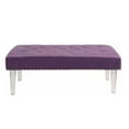 thumbnail image 2 of Magshion Microfiber Purple Button Tufted Ottoman Seat Footstool Bench Acrylic Crystal Leg, 2 of 2