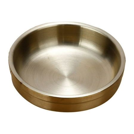 

304 Stainless Steel Sauce Dishes Food Dipping Bowls Round Seasoning Dish Saucer Appetizer Plates(Golden 12cm)