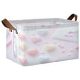 thumbnail image 2 of BZSMCE Collapsible Fabric Cube Storage Bins Candy Conversation Hearts Design Pattern Storage Box, 2 of 8