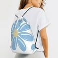 thumbnail image 6 of XMXT Waterproof Gym Bag, Blue Petal Pattern Drawstring Backpack for Men, s White, 6 of 8