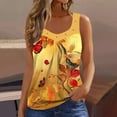 thumbnail image 2 of Womens Tank Tops Dressy Women's Fashion T-Shirt Sleeveless Casual Floral Printed Blouse Casual Loose Elasticity Top, 2 of 5