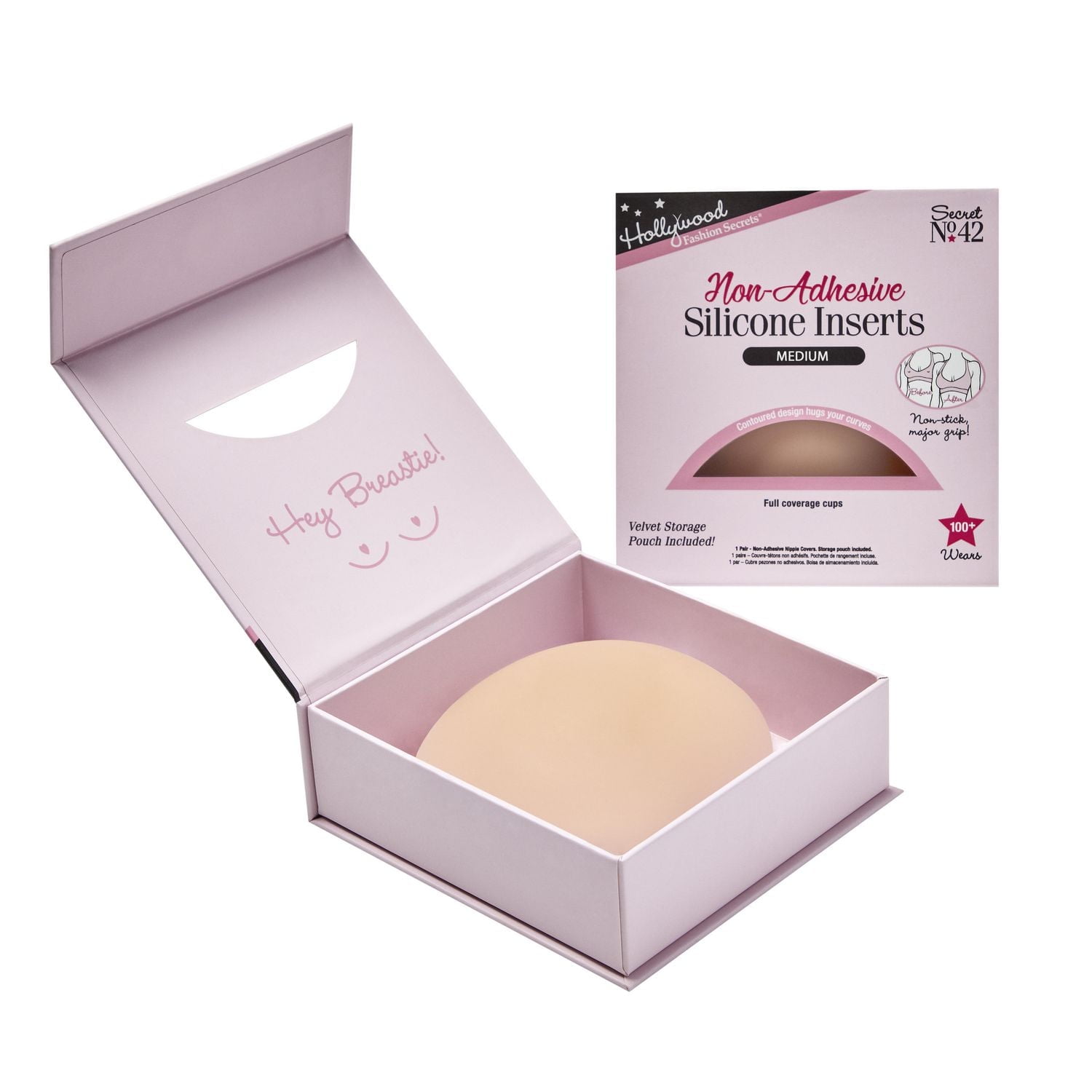 Hollywood Fashion Secrets Non-Adhesive Silicone Inserts - Medium - 1 Pair, Hollywood Fashion Secrets