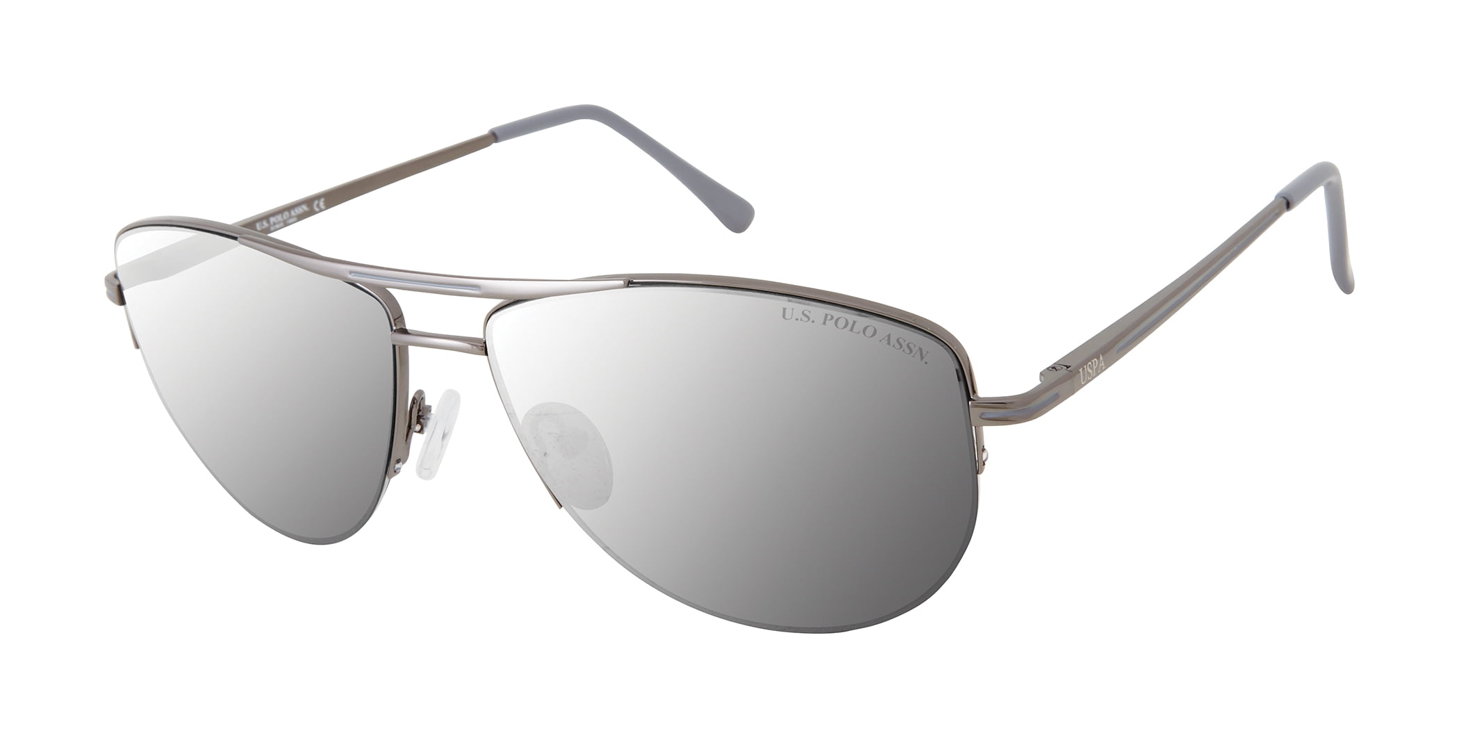 U.S. POLO ASSN. Men's Classic Semi-Rimless Metal Aviator Sunglasses ...