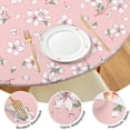 thumbnail image 4 of Round Fitted Tablecloth with Elastic Edges Fits 36"-44" Round Tables Pioneer Colorful Floral Waterproof Table Cover Washable Indoor and Outdoor for Party Kitchen Dinner Banquet Patio Picnic, 4 of 7