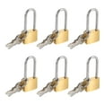 thumbnail image 1 of Candado de latón Uxcell con llaves, 6 Pcs de 3/8" de ancho y 1 pulgada de largo, candados impermeables y a prueba de óxido, 1 of 7