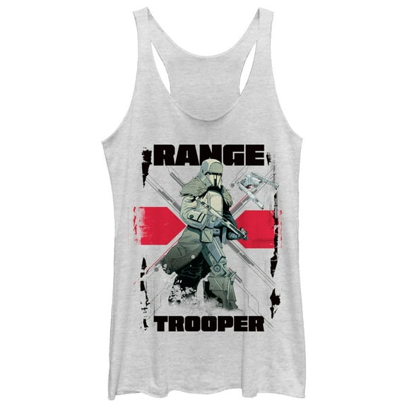 Women's Solo: A Star Wars Story Range Trooper Stripe Racerback Tank Top White Heather Small