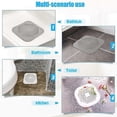 thumbnail image 3 of Square Drain Cover for Shower 5.4-inch Drain Hair Catcher Flat Silicone Plug for Bathroom and Kitchen Grey and White Filter Shower Drain Protection Fl, 3 of 5