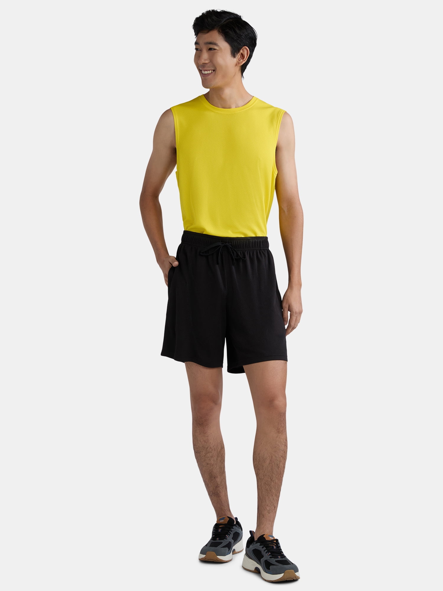 Athletic Works Men's and Big Men's Mesh Shorts, 7" Inseam, Sizes S-5XL