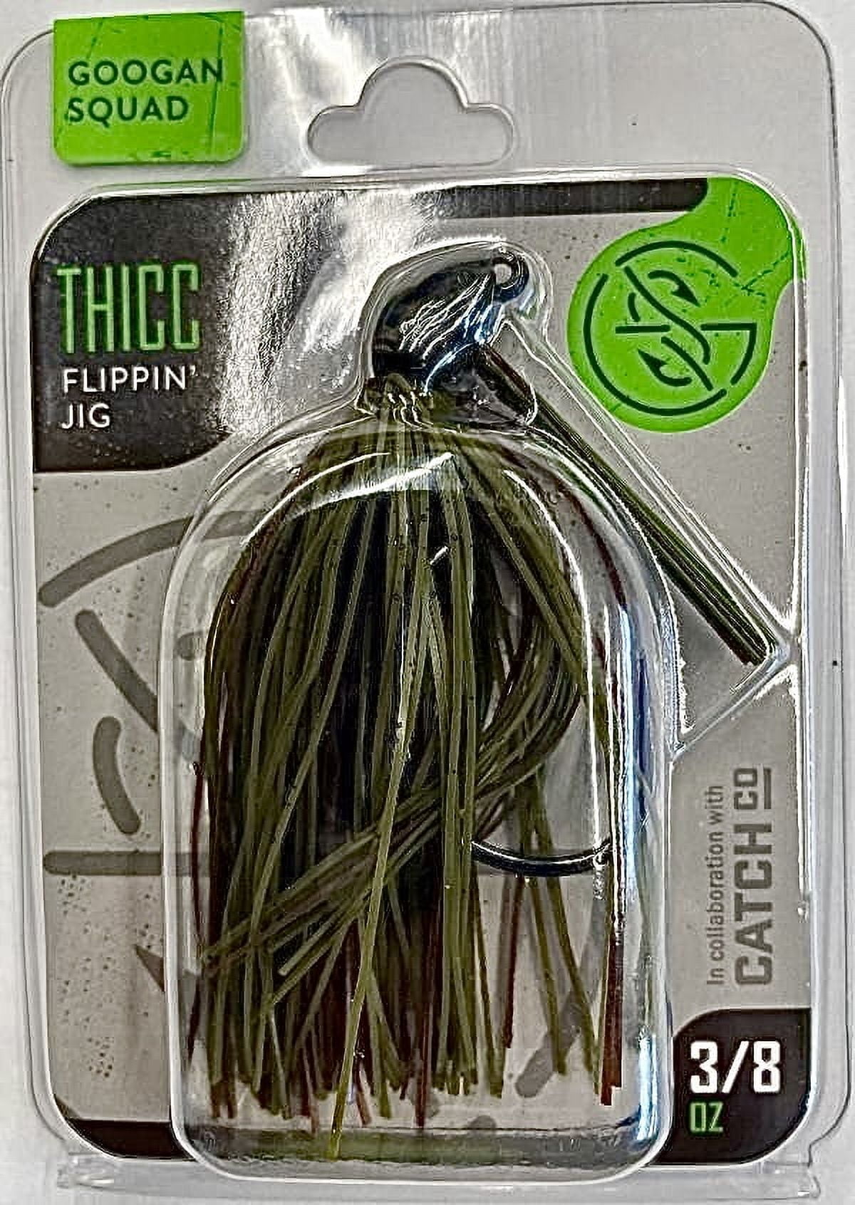 Googan Squad Thicc Jig 3/8 oz Green Pumpkin Freshwater Fishing Lure
