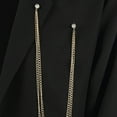thumbnail image 3 of Juliy European and American Mens Long-chain Brooch, Personalized Hollow Rhinestone Decorative Pin, Lapel Pin with Long-chain Suit Shirt Accessories, 3 of 3