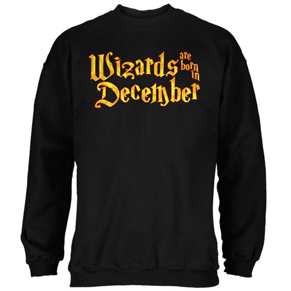 Wizards are born in December Mens Sweatshirt Black MD