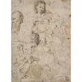 thumbnail image 2 of Anthony van Dyck 14x18 Black Ornate Wood Framed Double Matted Museum Art Print Titled - Sheet of Studies (1621-27), 2 of 5