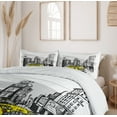 thumbnail image 6 of Ambesonne Sketchy Duvet Cover Sets, Cab in New York City, 2-King, Black Taupe Yellow, 6 of 7