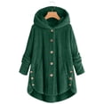 thumbnail image 2 of Vinsonshop Sherpa Coat Womens Winter Coats with Hood Teddy Coat for Women Womens Long Winter Coat with Hood Hooded Fleece Jacket Women Womens Coats Winter Fleece Coat Dark Green L, 2 of 6