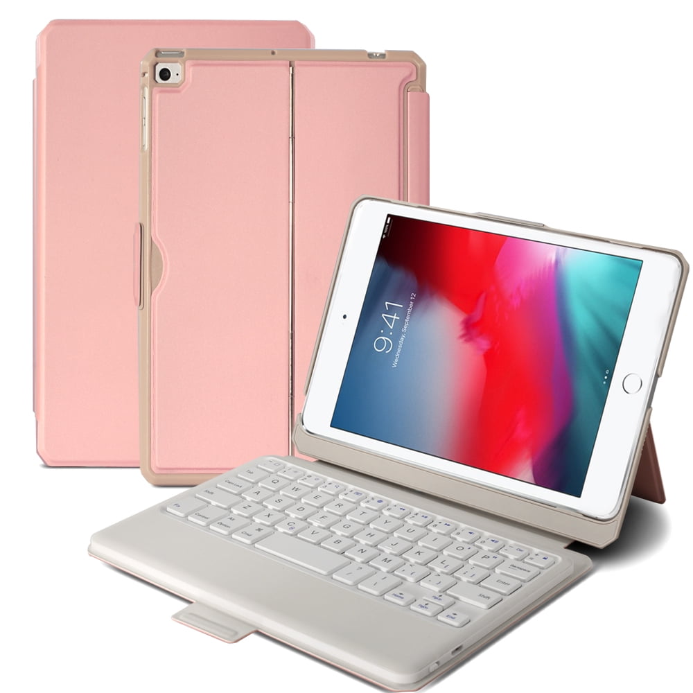 Ipad Mini 4 Mini 5 Bluetooth Keyboard With Detachable Bluetooth Keyboard Magnetic Adsorption Bracket Tablet Case Rose Gold White Walmart Com Walmart Com