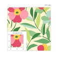 thumbnail image 2 of NextWall  Garden Block Floral Peel and Stick Wallpaper 20.5 in. W x 18 ft. L - Pink & Kelly Green, 2 of 7