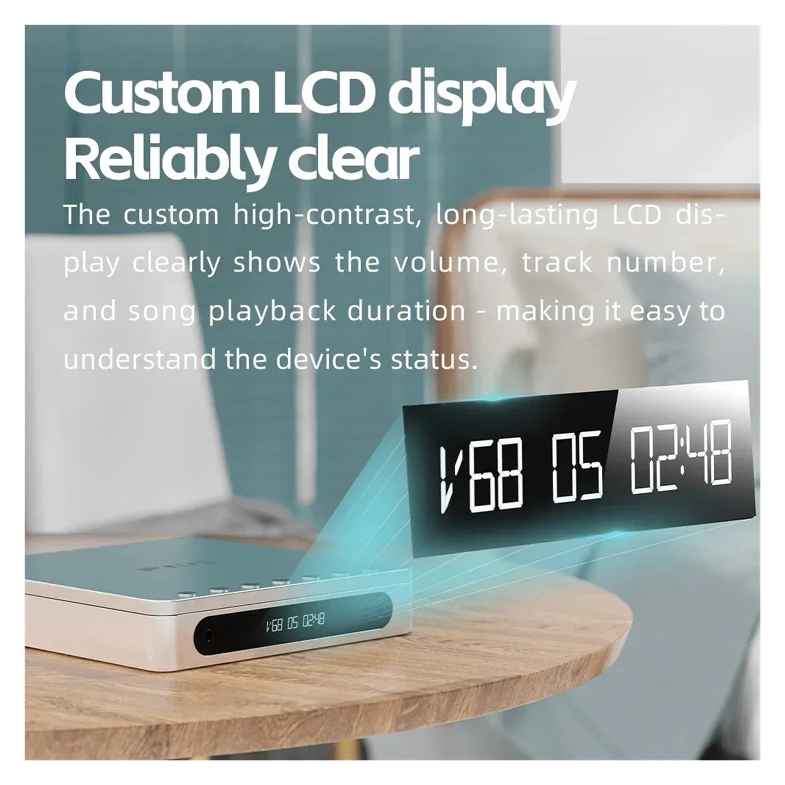 Multifunctional Portable Stereo CD Player with Long-Lasting Battery, Supports USB Ripping