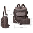 thumbnail image 2 of Shrrie Backpack Purse for Women Fashion Leather Backpack Purse Designer Travel Backpack Convertible Shoulder Bag with Wristlet for Work College, 2 of 6