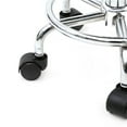 thumbnail image 5 of Adjustable Salon Stool with Backrest, PU Leather Sponge Iron Plating Chrome 360°Swivel Stool, Anti-slip Anti-rust Portable Stool for Salon Home Office, 5 of 13