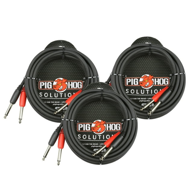 Cable Pig Hog Dual 1/4 Mono (macho) PD-21410 x3