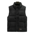 thumbnail image 2 of Handshe Men's Winter Vest, Solid Color Corduroy Textured Punk Style Quilted Vest for Outdoor Activities, Cold Weather Layering, Casual Streetwear,Plus Size, 2 of 8