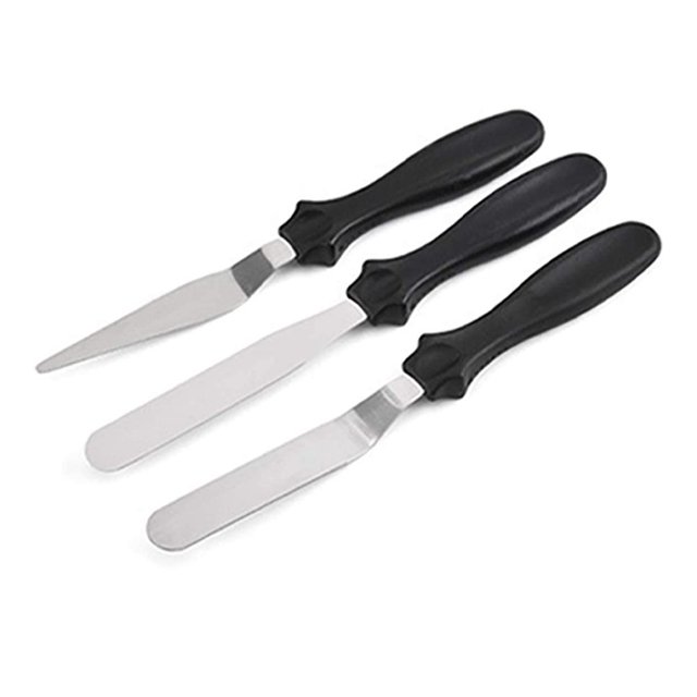 Juego de espátulas para glaseado, espátulas de plástico para pasteles de acero inoxidable para untar crema, decorar pasteles, pasteles para glasear BRILLAR Rojo Verde