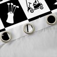 thumbnail image 4 of Feelyou Golf Lover Boy Black Out Curtains, Sports Gaming Gamer Curtains Pack of 2 (42x63 Each), Black White Plaid Check Bedroom Curtains, Curtains and Drapes Room Decor, 4 of 6