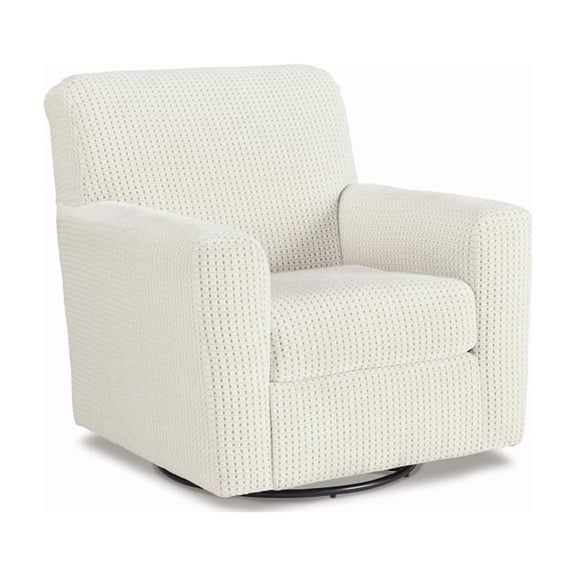 Bowery Hill Contemporary Polyester Ivory Swivel Glider Accent Chair