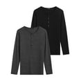 thumbnail image 4 of COOFANDY Men's 2 Pack Henley Shirts Long Sleeve Slim Fit Casual T-Shirt Lightweight Button Soild Basic Tees, 4 of 10