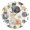Gold, variant on Cats Circles Watercolor Round Wall Clock Silent Analog Battery Operated Black Pointer Home Decor 9.84" Diameter