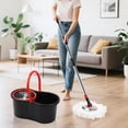 thumbnail image 6 of Spin Mop and Bucket with Wringer Set,360? Mop and Bucket System with 3 Microfiber Mop Refills and 50" Extended Handle for Floor Cleaning (Black), 6 of 6
