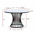 thumbnail image 2 of Modern Round Faux Marble Table With Cage-like Base In Black And White, Elegant Design Beautiful Decoration, 2 of 3