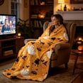 thumbnail image 4 of LEFXSMR Halloween Blanket Cute Ghost Decor Fleece Fall Throw Blanket for Couch Orange Halloween Decoration for Home Holiday Sofa Bed, 39.37x51.18", 4 of 9