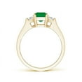 thumbnail image 2 of ANGARA Natural 1 Ct Emerald-Cut Emerald and Trapezoid Diamond Three Stone Ring in 14K Yellow Gold for Women (Size-7x5mm) | May Birthstone, Anniversary, Jewelry Gift for Women | Natural Emerald Ring, 2 of 7