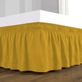 thumbnail image 2 of D.N.G. BEDDINGS 1 Piece Wrap Around Bed Skirt, 8 Inch Deep Pocket, 800 Thread Cotton 100% Egyptian Cotton, Twin Size (39" x 75") Inch, Solid Gold, 2 of 3