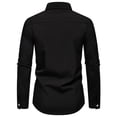 thumbnail image 4 of Blusa y camisa de manga larga con cuello vuelto para hombre, informal, con botones y retazos, de poliéster., 4 of 8