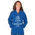 thumbnail image 5 of Keep Calm Mermaid On Beach Day Cute Zip Hoodie Sweatshirt Women Brisco Brands L, 5 of 6