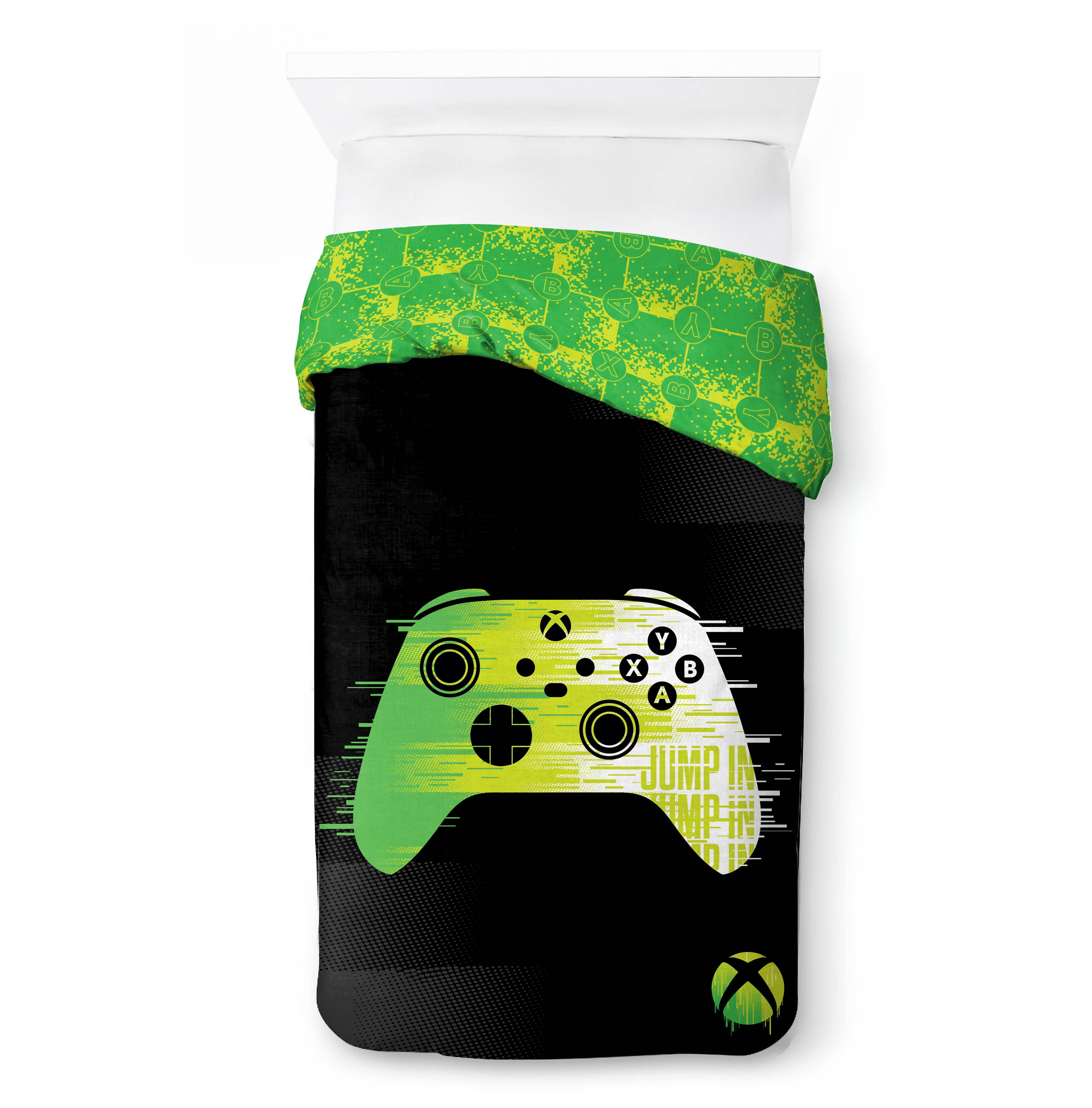 Xbox Kids 2-Piece Twin/Full Reversible Comforter Set, Black, Microsoft