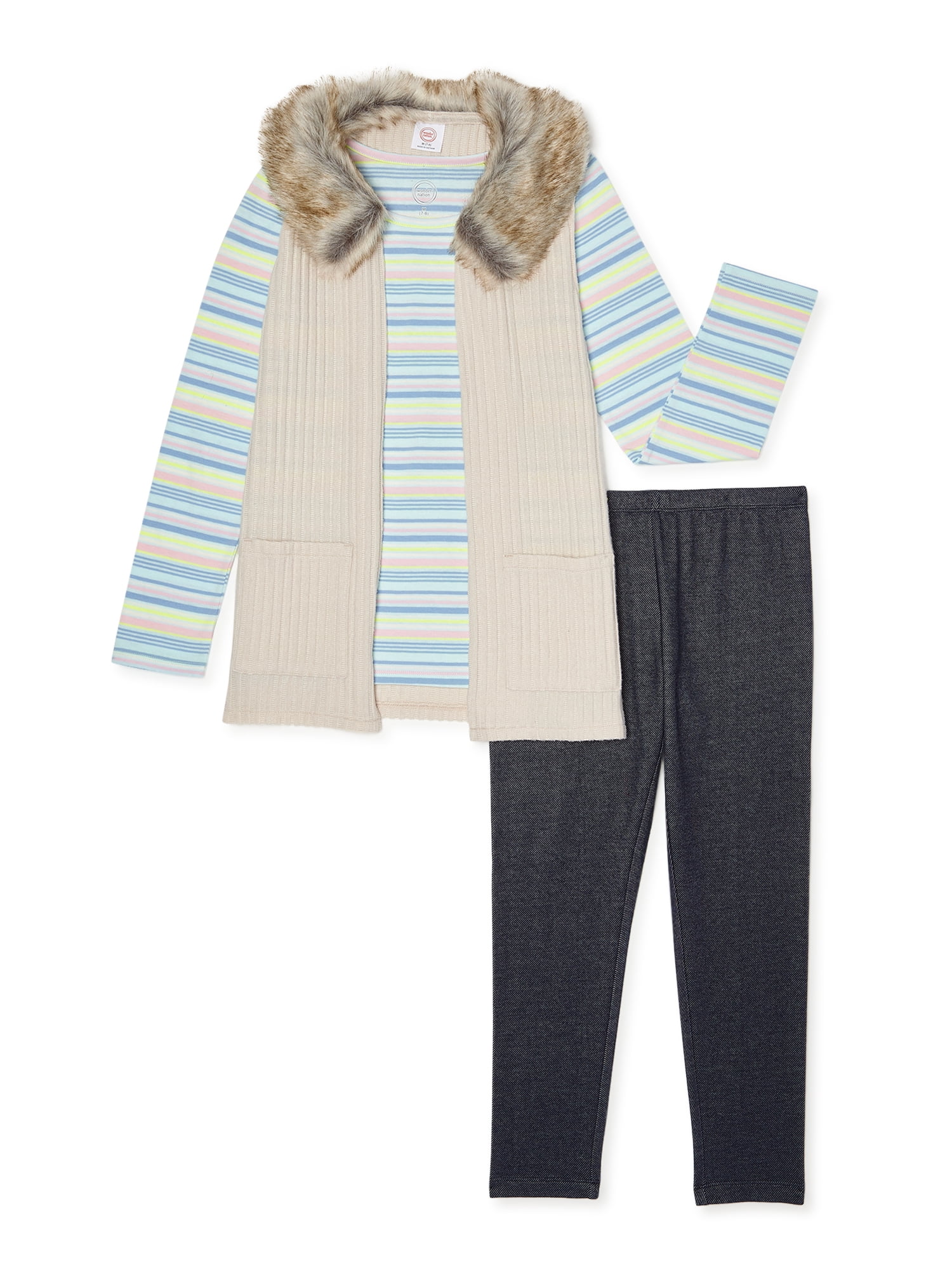 girls faux fur cardigan