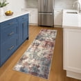 thumbnail image 2 of iOhouze Runner Rugs 2x6 Washable Runner Rug for Hallways Non Slip Kitchen Runner Low Pile Soft Printed Faux Wool Abstract Floor Runner for Inodoor Bedroom Entryway Laundry Room, Red/Multi, 2 of 9