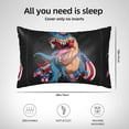 thumbnail image 6 of Disketp Blue Dinosaur Satin Pillowcase For Hair And Skin - Satin Pillow Cases Standard Size 20x30 Inches With Zipper,Gifts For Women Men, 6 of 8