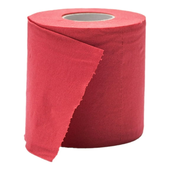 1 Roll Colored Toilet Paper Multicolor Funny Novelty Toilet Paper Gift Sustainable and Soft for Home Decoration, Office, Halloween, Fall, Xmas Party, Camping, Travel(Red,3.7x3.7x3.9")