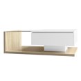 thumbnail image 4 of MODERNLUXE 41.5" Coffee Table with LED Lights, Rectangle Living Room Table with Glass and 1 Large Drawer,Natural, 4 of 7