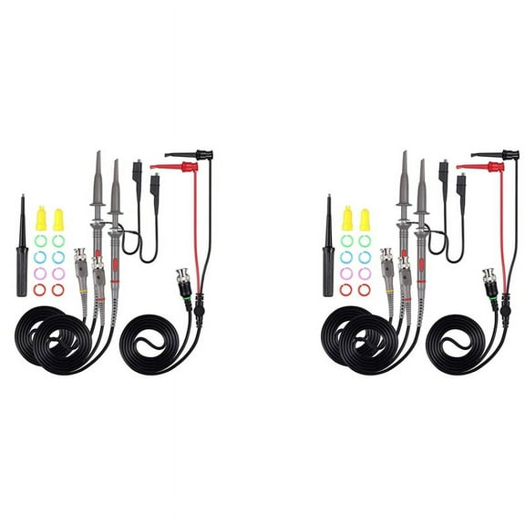 2set P6100 100 MHz Oscilloscope Clip Probes with BNC to Test Lead Kit