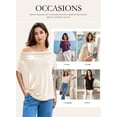 thumbnail image 4 of Eytino Cowl Neck Blouses for Women Dressy Casual Short Sleeve Spring Summer Tops Work Office Shirts, 4 of 9