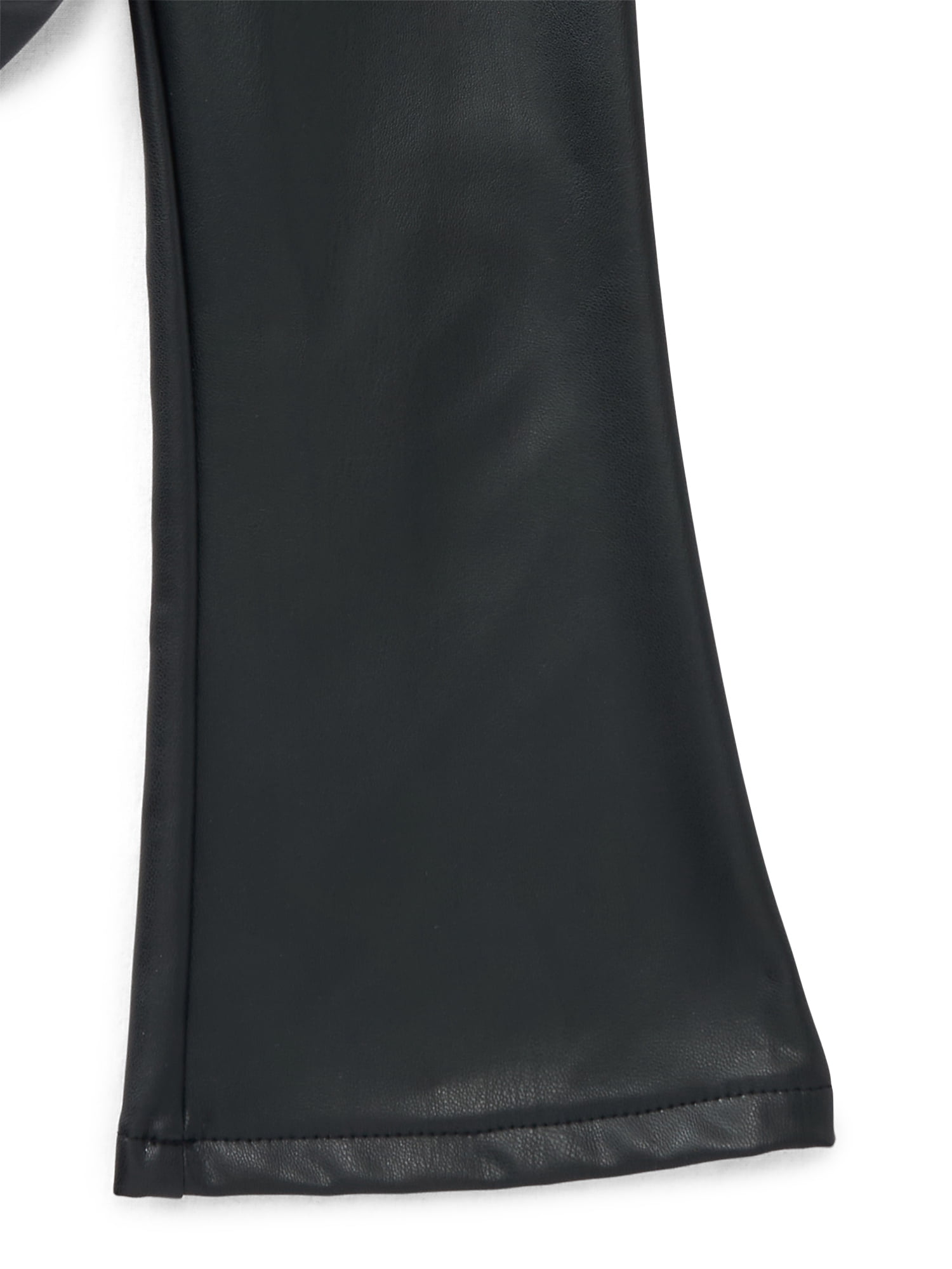 Wonder Nation Toddler Girls Faux Leather Pull On Flare Pants, Sizes 12M-5T