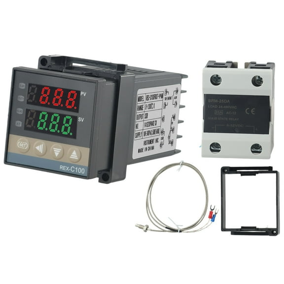 Digital PID Thermostat Temperature Controller REX-C100 FK07-V*AN/K Thermocouple/Temperature Sensor Max 25A 40A SSR Relay