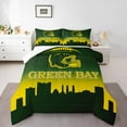 thumbnail image 2 of Erosebridal American Football Bedding Set Green Bay Comforter Set Gifts for Football Fans Women Men Football City Comforter Rugby Sports Duvet Set Green Yellow Room Decor, 2 of 7