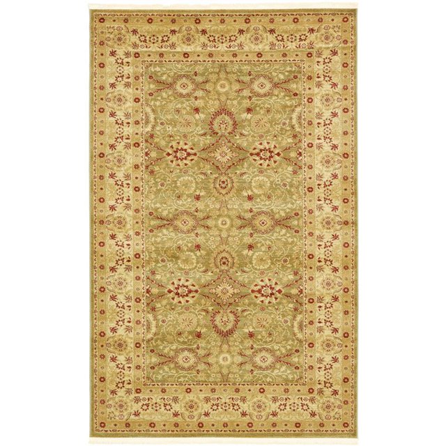 Unique Loom Tapis Design Médaillon Edinburgh 5' x 8' Rectangle Vert Clair/beige